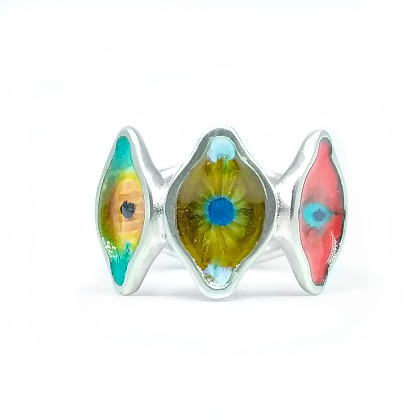 Silver Enamel Ring